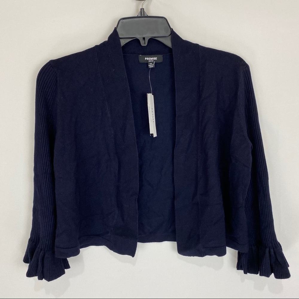 Premise Studio Ruffle Sleeve Knit Cardigan - Picture 3 of 6